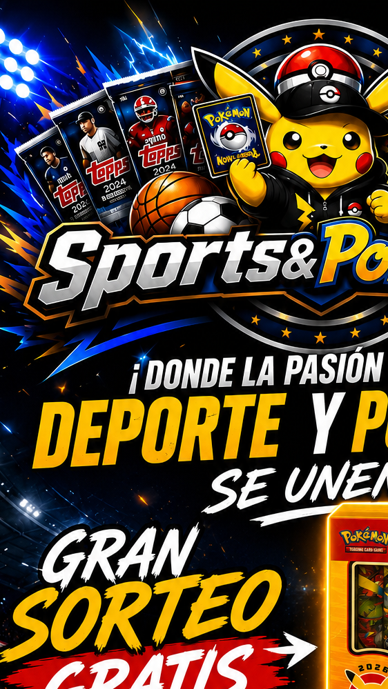🔥"Primer Gran Sorteo Gratis" 🔥 Entra a este gran live de Sports&PokeTCG  y conoce más de estos productos⚽️🏈⚾️🐉🏟️⚡️🔥