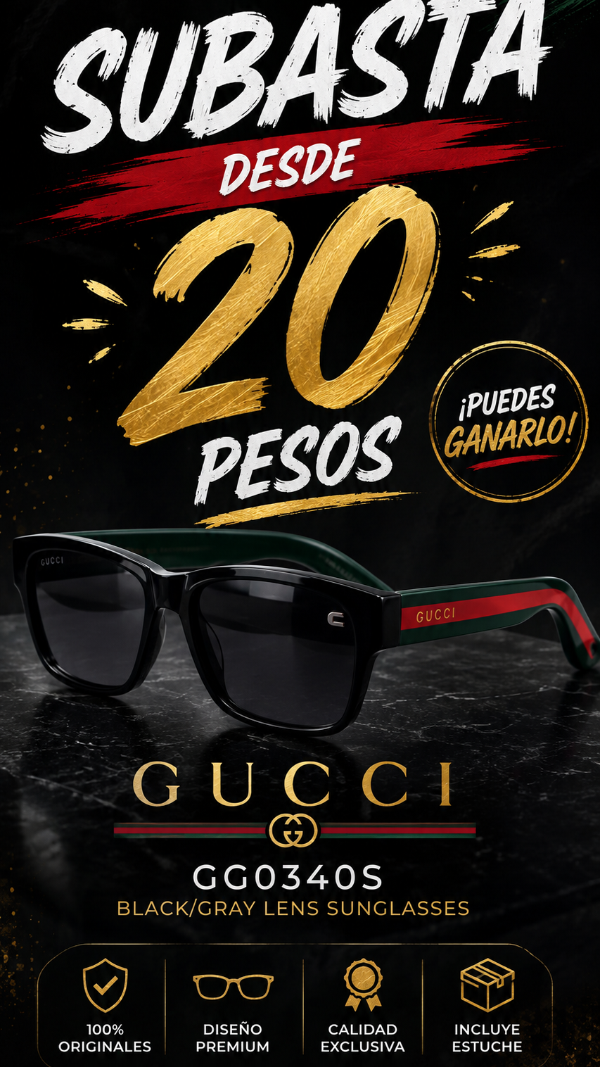 Lentes Gucci, Valor $4K, empezaré la subasta en $20 mxn