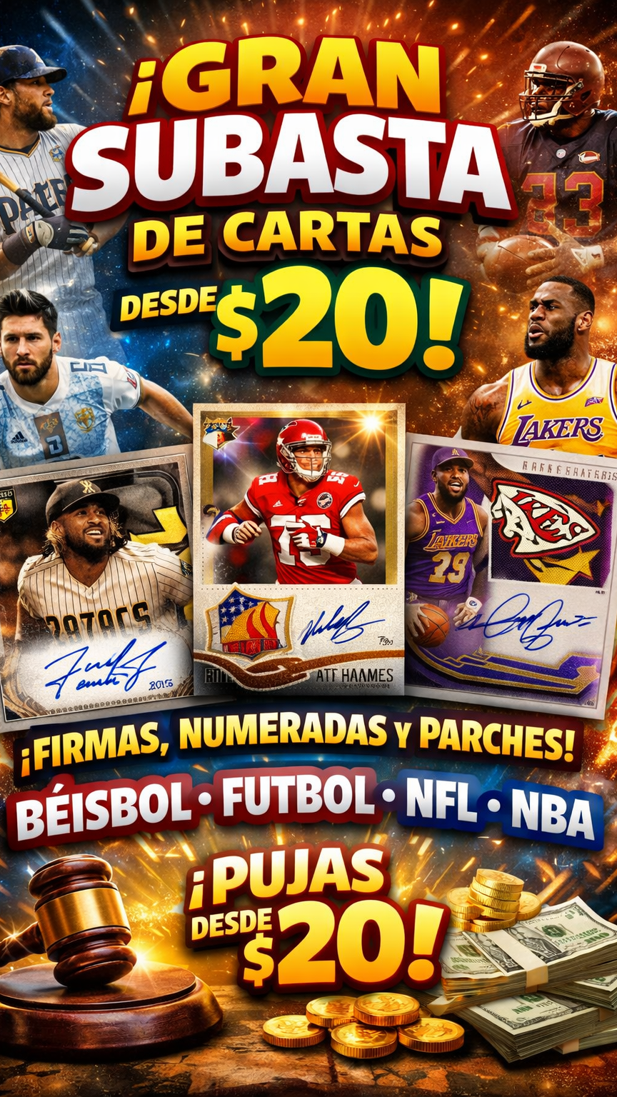 Subastas y sobres desde 20$🔥🚨🔥🚨🔥🚨