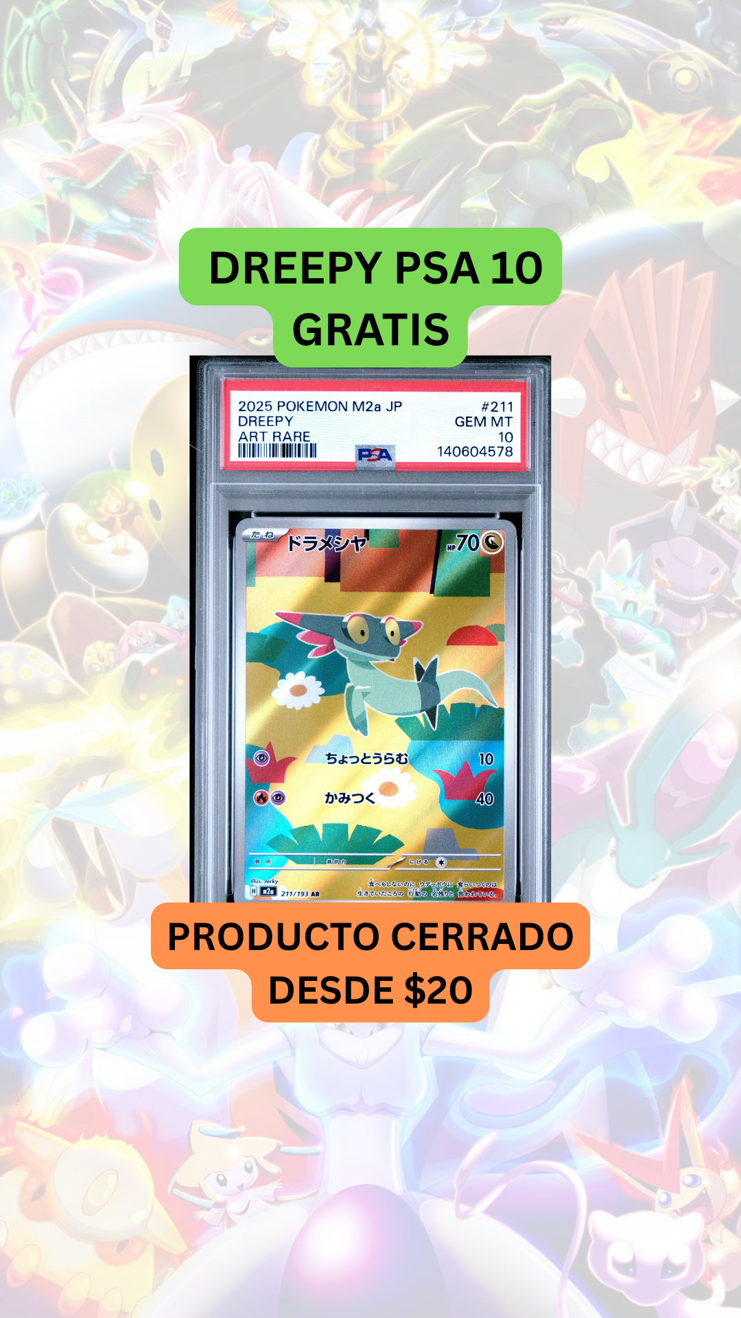 🚨PRODUCTO DESDE $20🚨DREEPY PSA 10 GRATIS