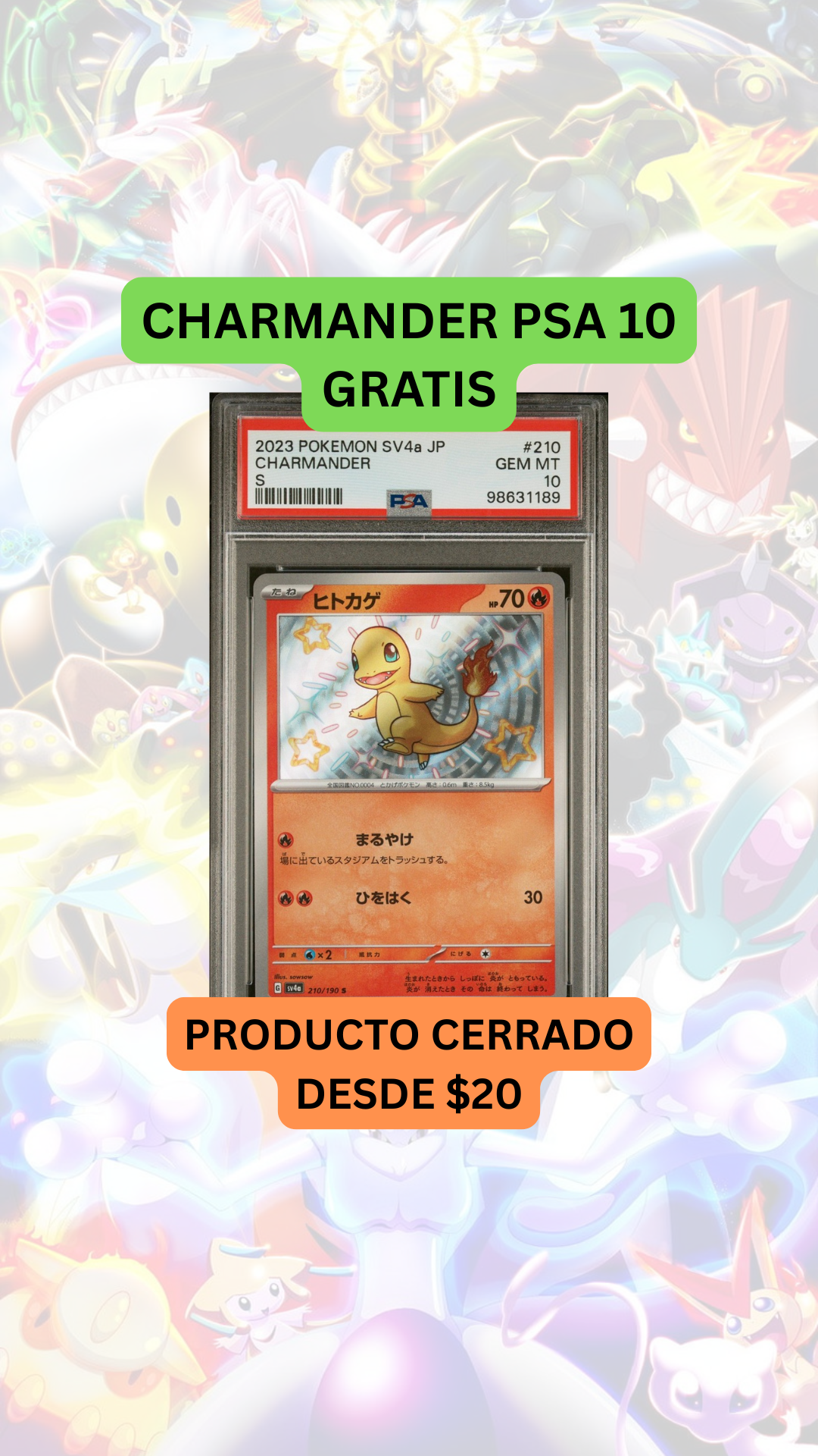 PRODUCTO DESDE $20🚨CHARMANDER PSA 10 GRATIS