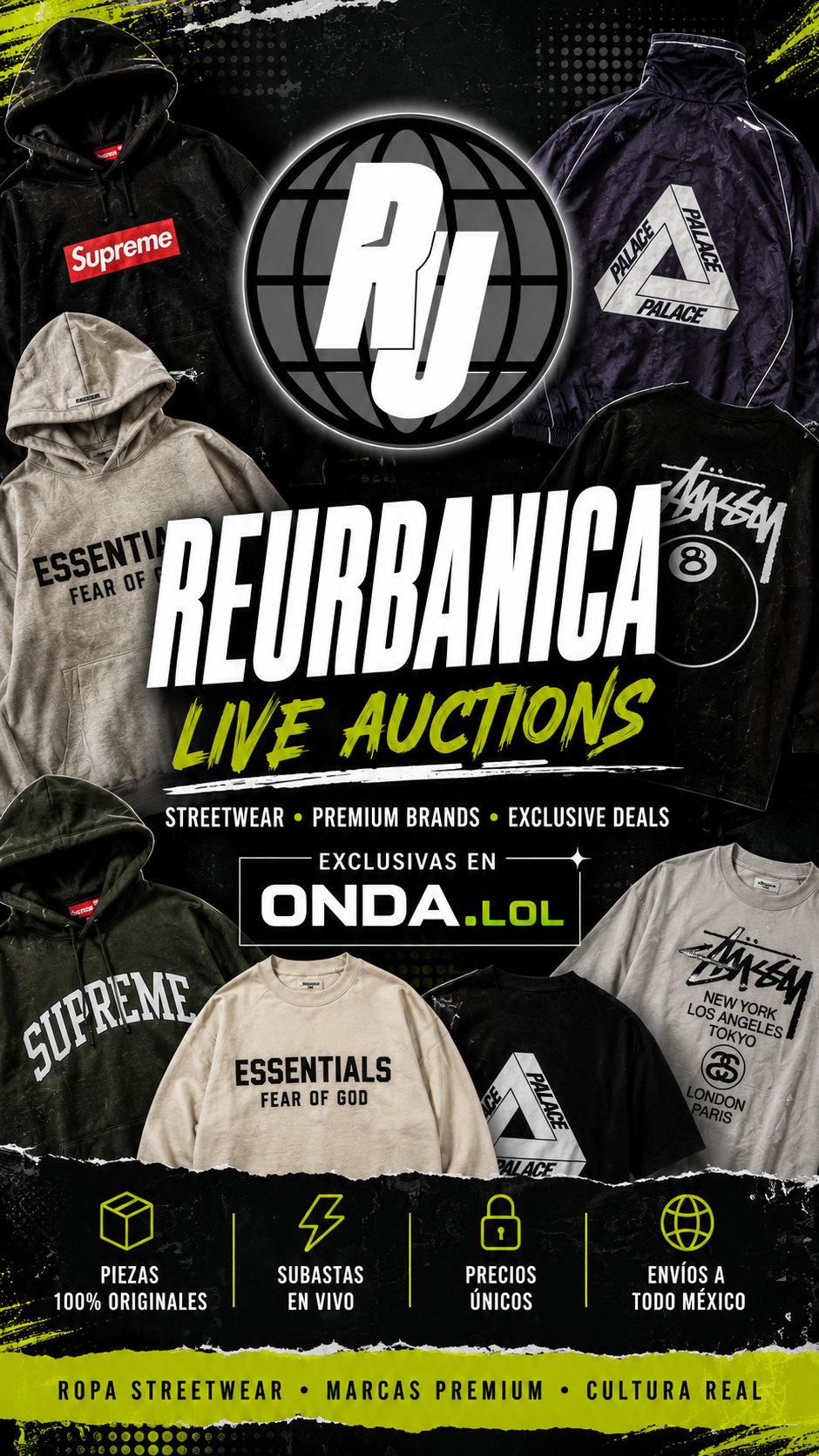 🔥 SUBASTAS EN VIVO | SUPREME • STÜSSY • PALACE • ESSENTIALS + MÁS