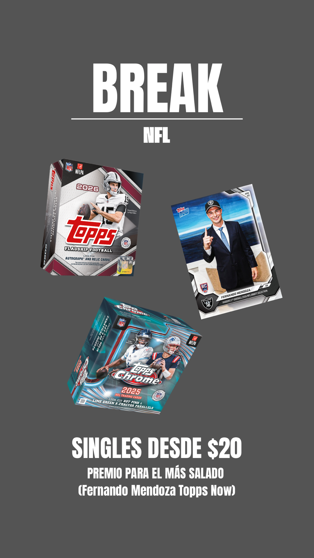 BREAK NFL / SORTEO $250 EN BREAKS