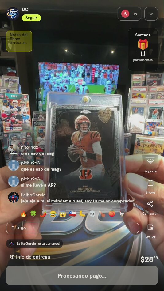 Carta Joe Burrow Cincinnati Bengals