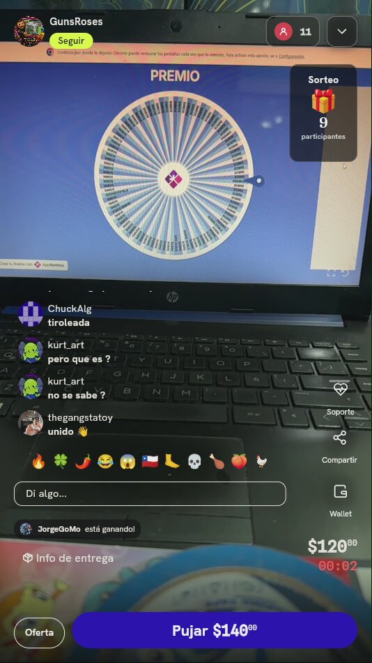 Tiro de Ruleta de Premios