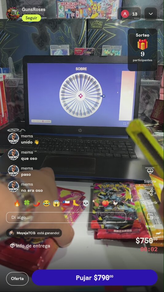 Sobres de Pokémon TCG y Tiros de Ruleta