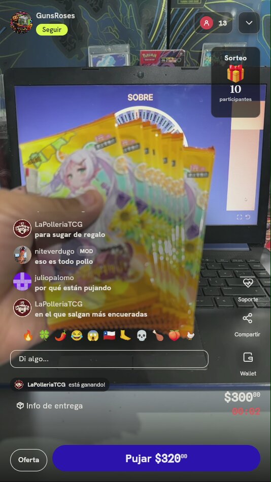 Giro de ruleta por sobre TCG