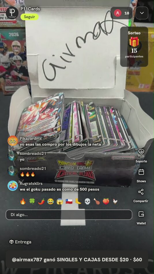 Lote Cartas Dragon Ball Super