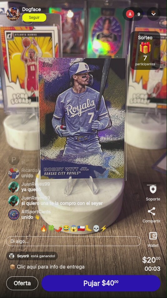 Carta Bobby Witt Jr. Royals