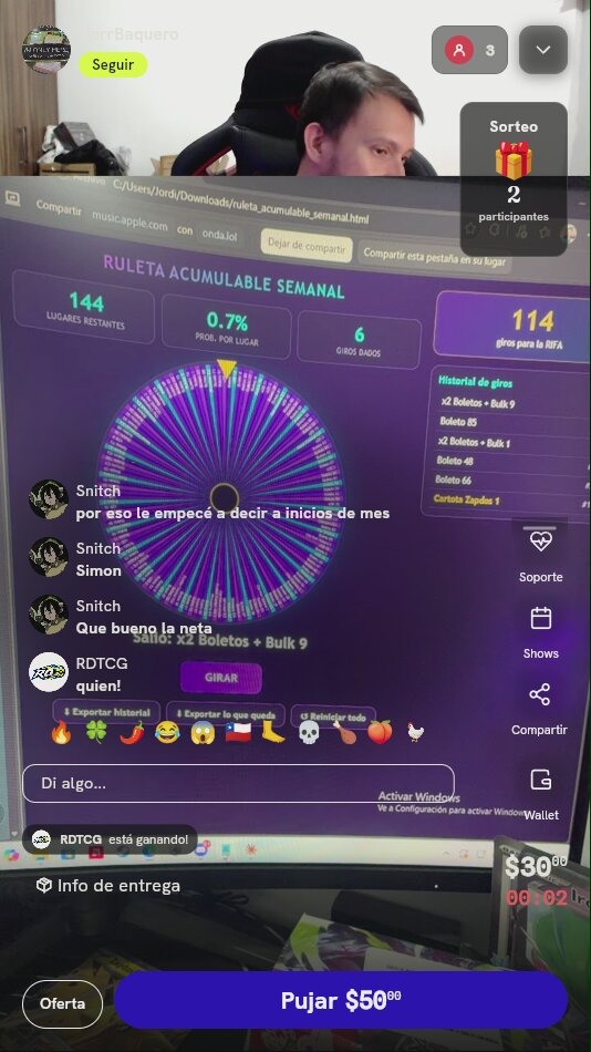 Giro en Ruleta Acumulable