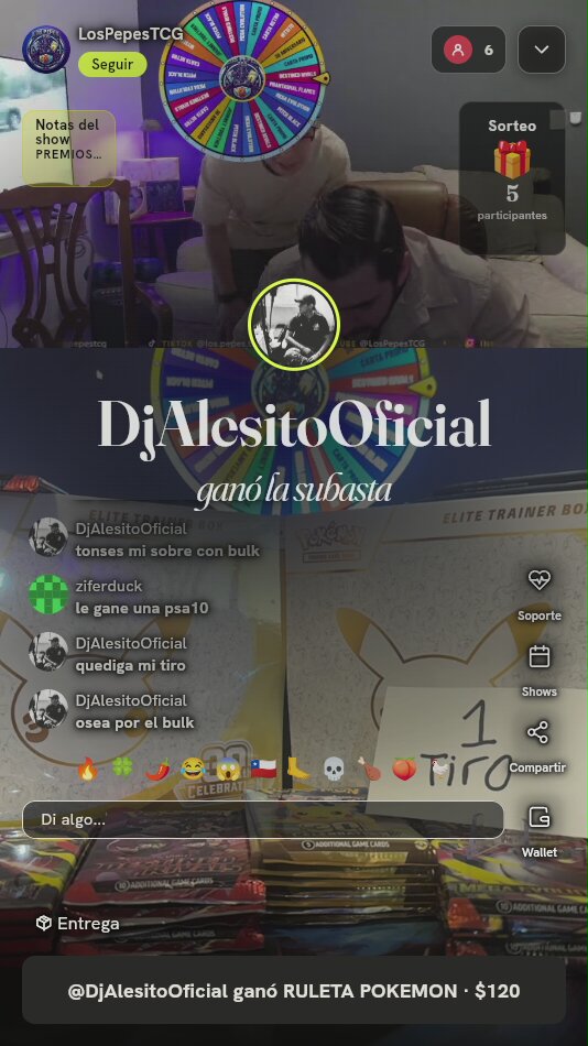 Tiro de Ruleta Pokémon TCG