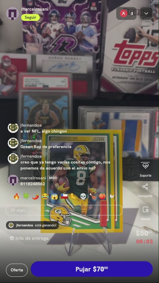 Tarjeta Josh Jacobs Green Bay Packers