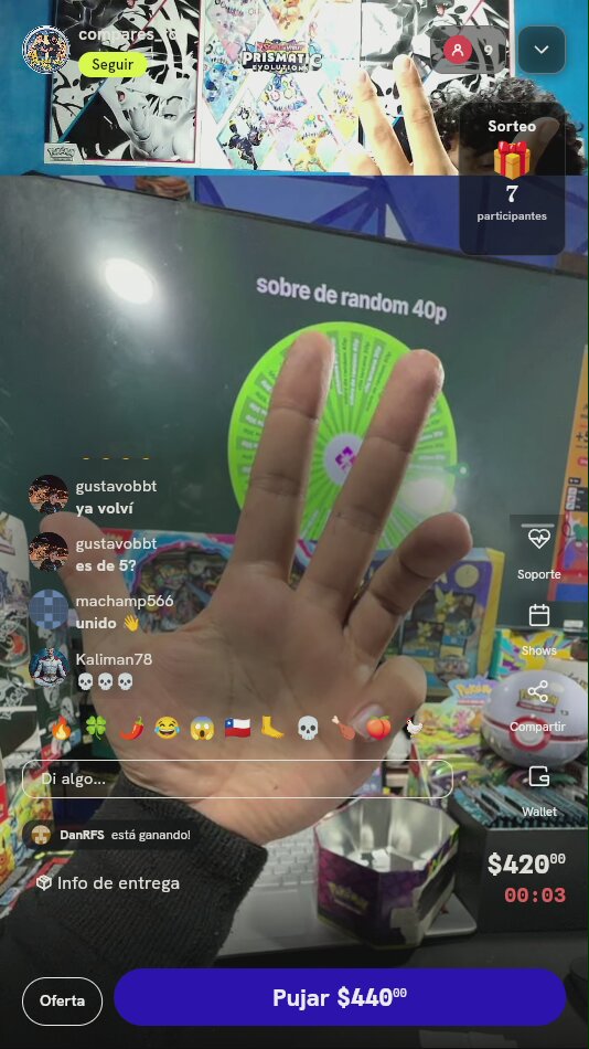 Giros en Ruleta de Sobres TCG