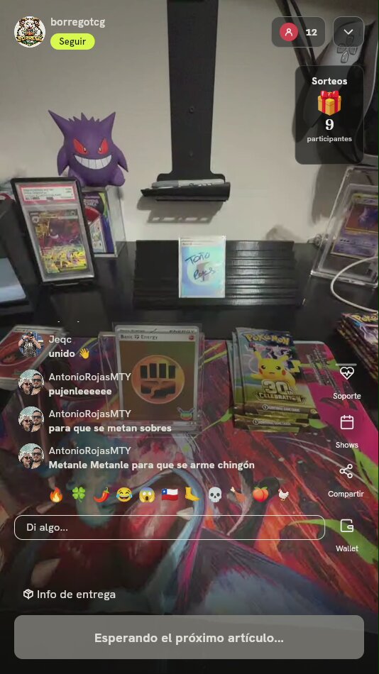 Carta Pokémon Energía Lucha Holográfica
