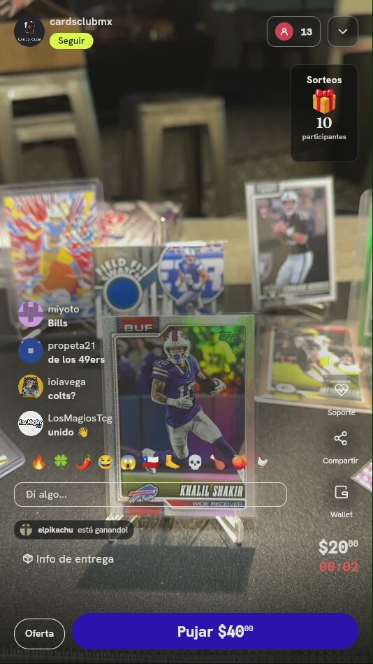 Carta Topps Khalil Shakir Buffalo Bills