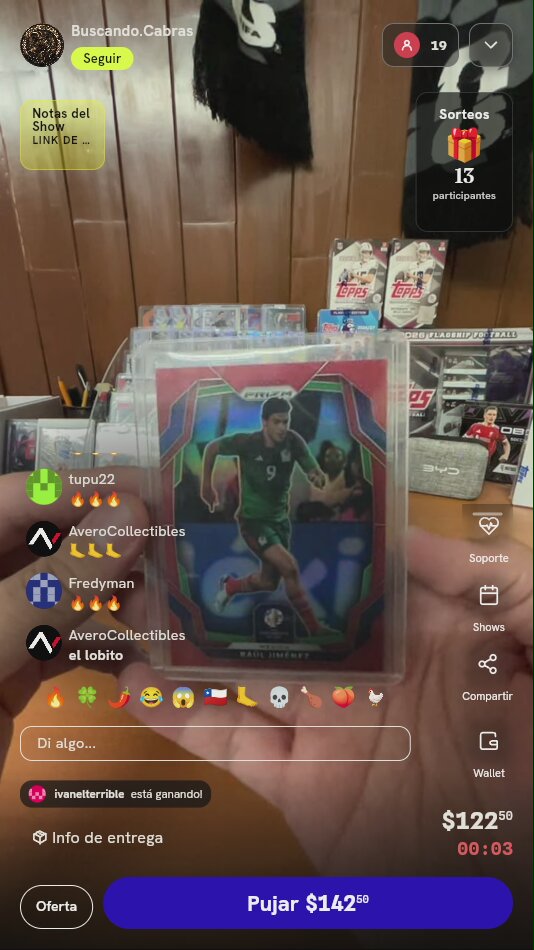 Tarjeta Panini Prizm Raúl Jiménez /199