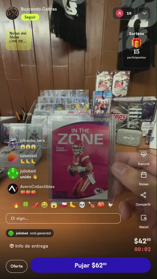 Carta Patrick Mahomes 2020 Score