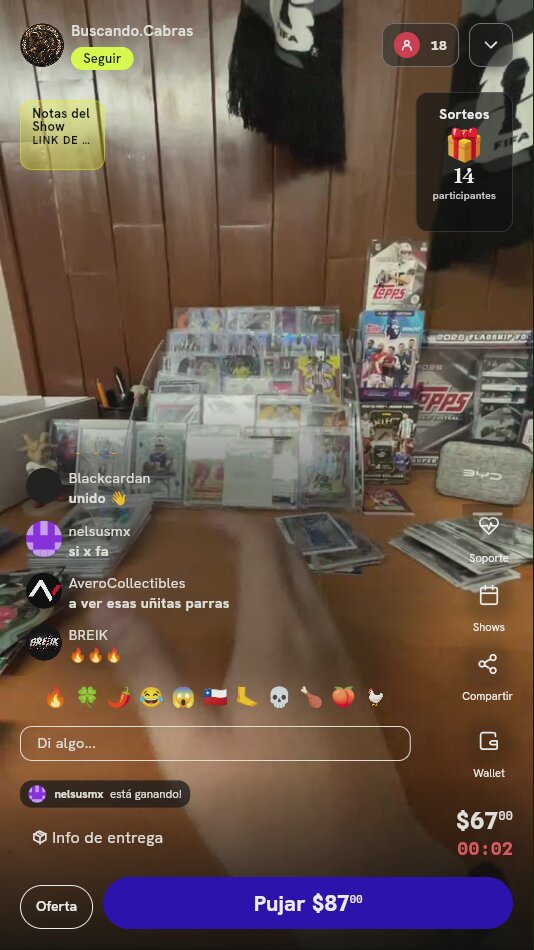 Dinámica Cómica en Subasta Live