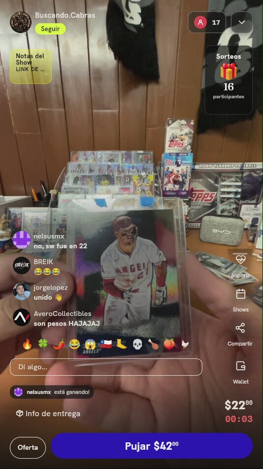 Carta coleccionable de Mike Trout
