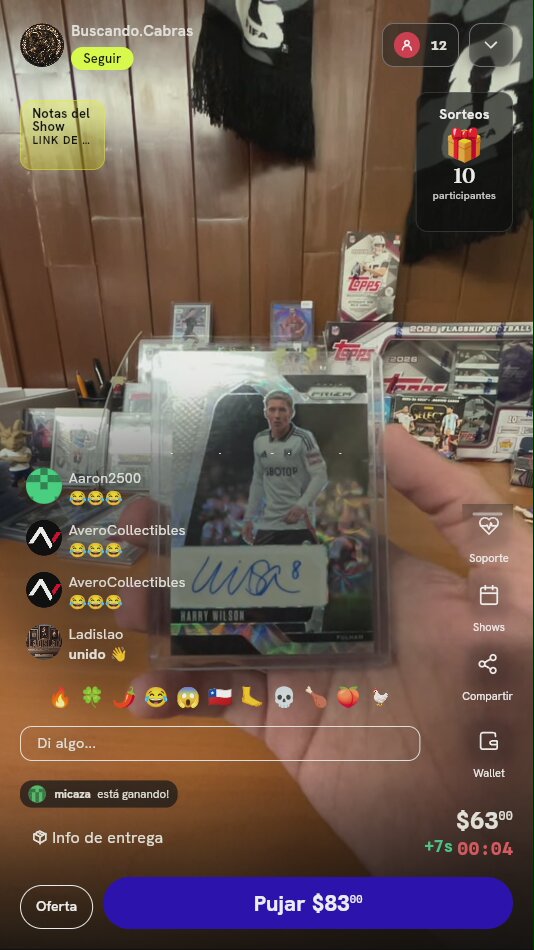 Tarjeta Panini Prizm Harry Wilson Autografiada