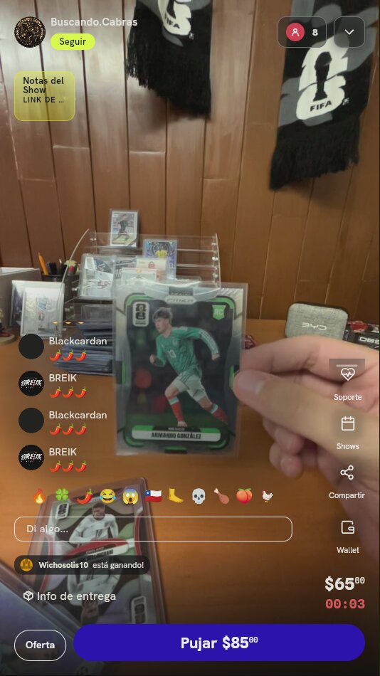 Tarjeta Rookie Armando González Panini Prizm