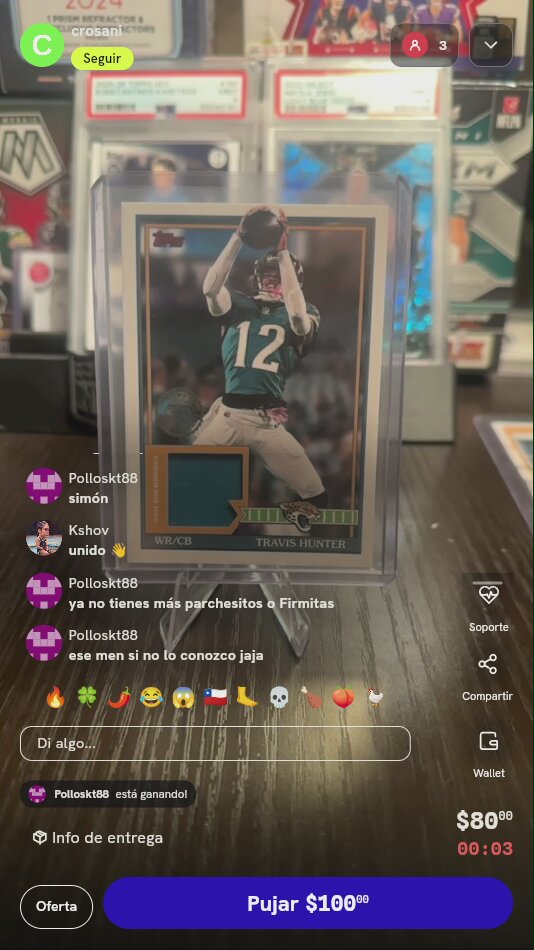 Tarjeta Topps Travis Hunter Relic