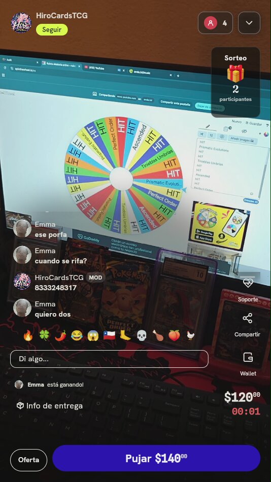 Tiro en Ruleta por Sobre Pokémon TCG