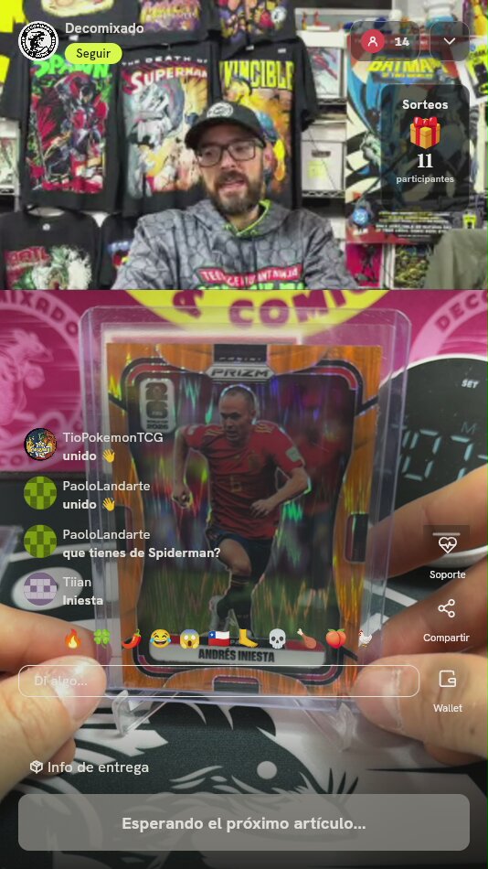 Carta Andrés Iniesta Panini Prizm