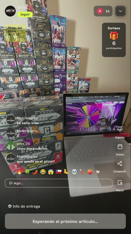 Tiro de ruleta para break Panini