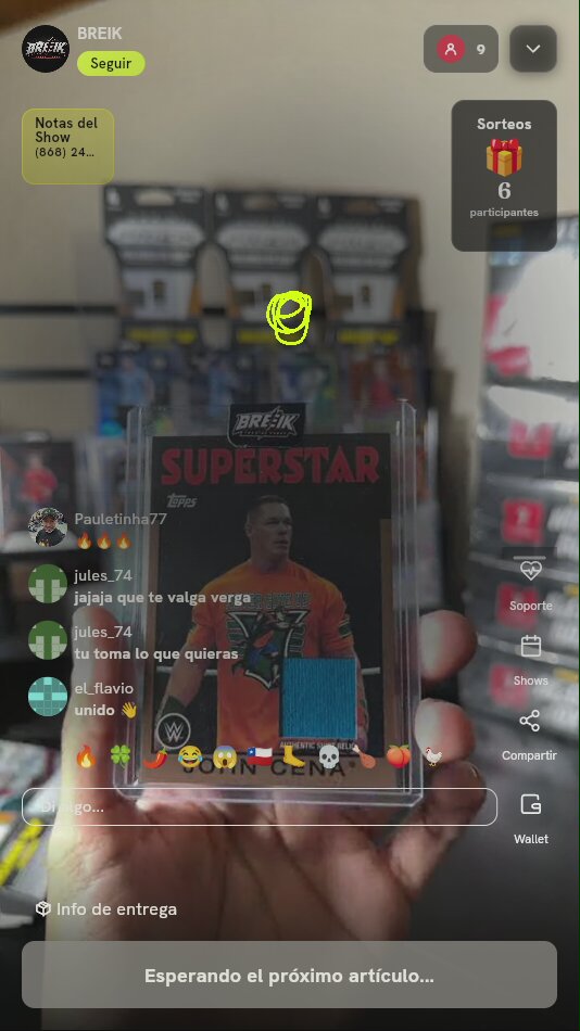 Carta Topps WWE John Cena Relic