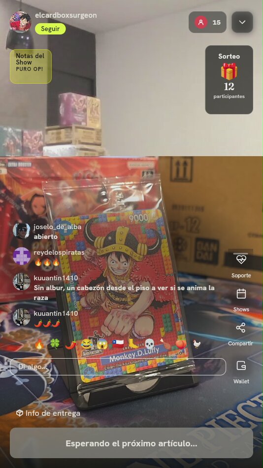 Carta One Piece Monkey D Luffy Promo