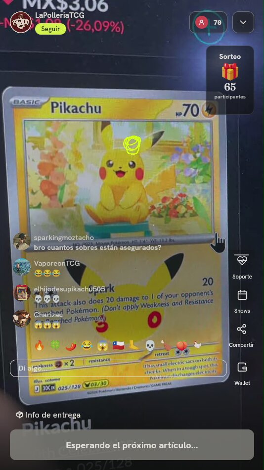 Carta Pikachu 30 Aniversario Pokémon