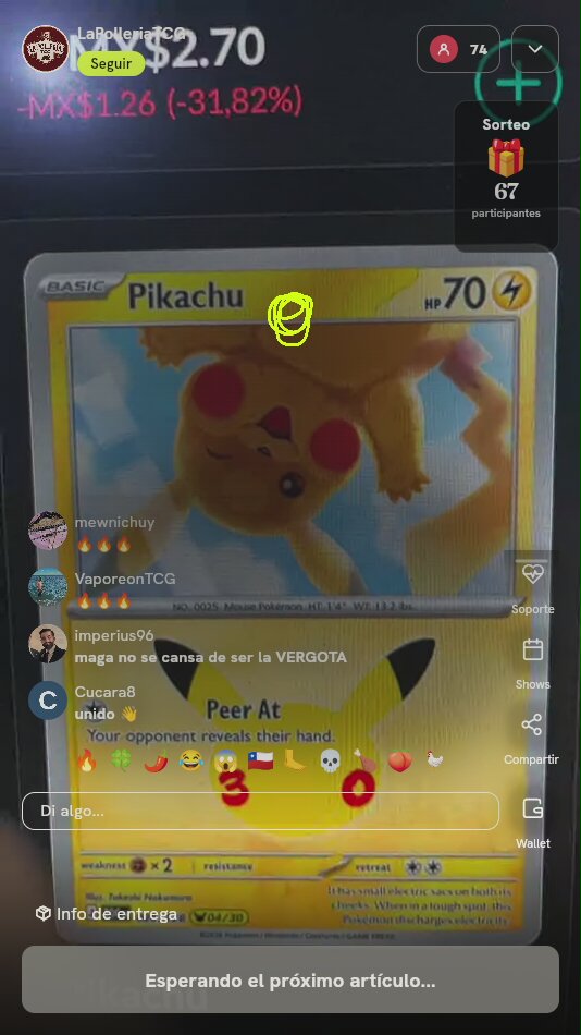 Carta Pokémon Pikachu Peer At