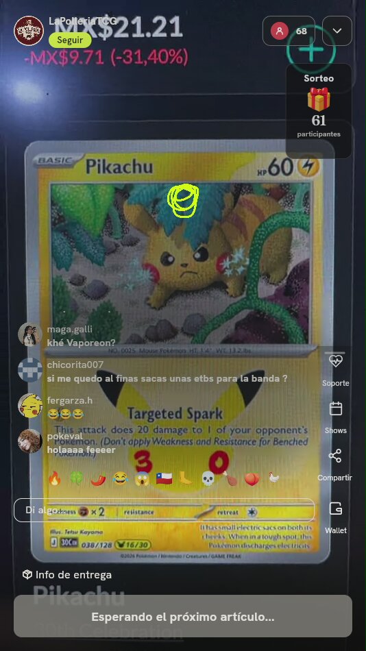 Carta Pokémon Pikachu 038/128