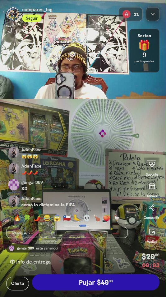 Giro en ruleta de premios Pokémon