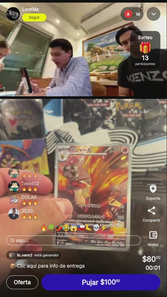 Carta Pokémon japonesa tipo fuego