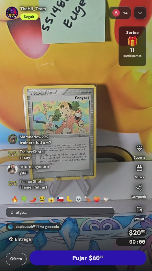 Carta Pokémon Copycat Trainer