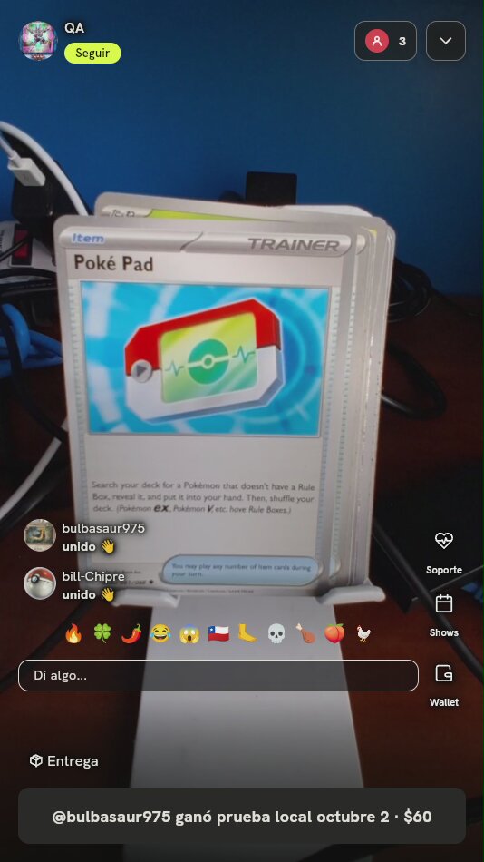 Carta Pokémon Poké Pad Trainer