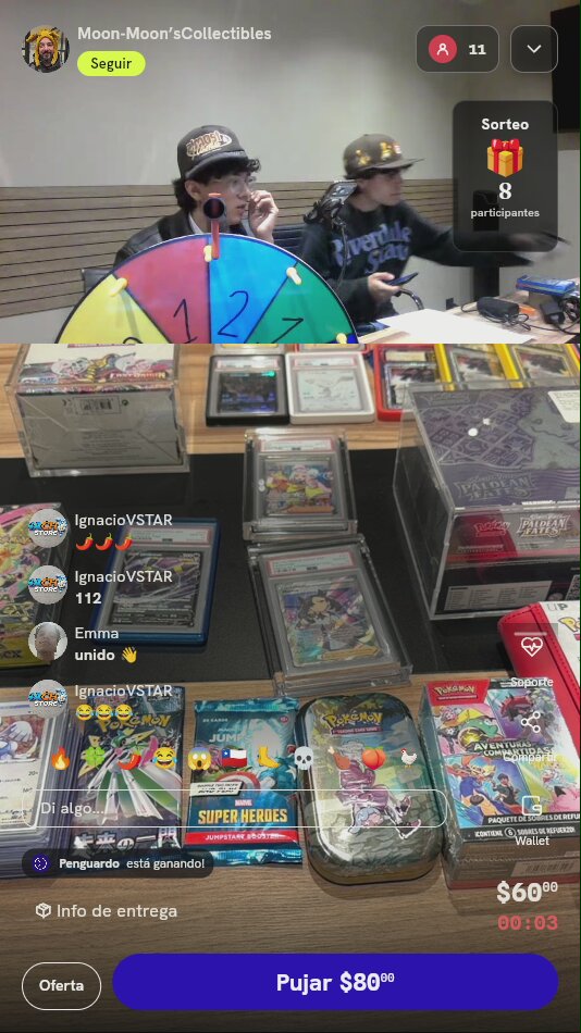 Giro en ruleta de premios TCG
