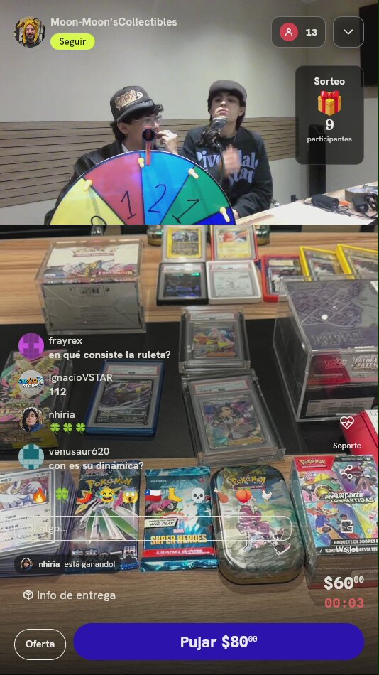 Tiro de ruleta por coleccionables Pokémon