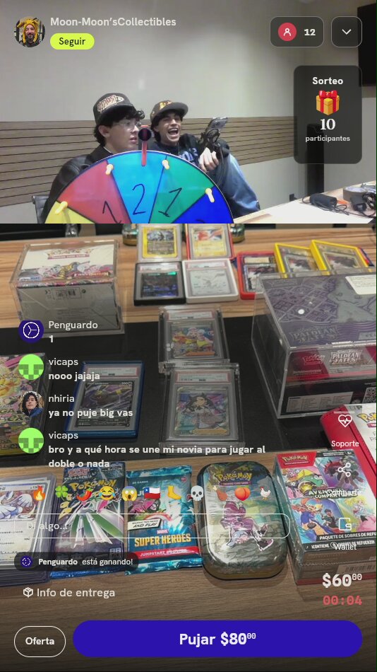 Ruleta de productos Pokémon TCG