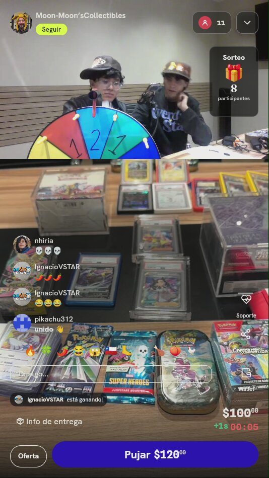 Giro en ruleta de coleccionables TCG