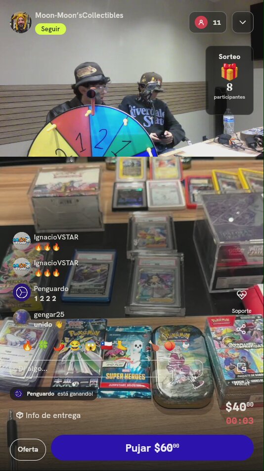 Ruleta de sobres y coleccionables TCG