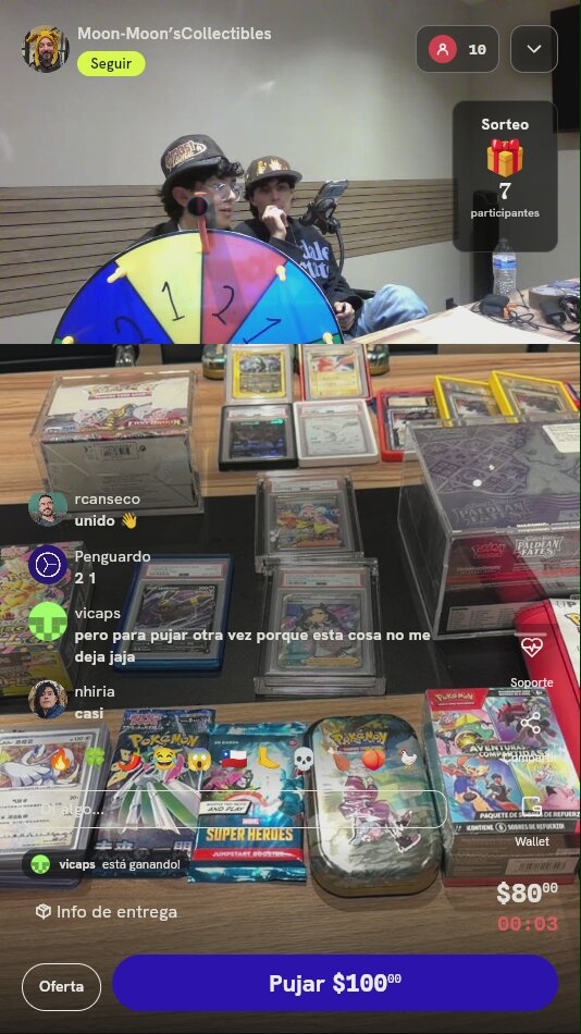 Tiro de ruleta de cartas Pokémon