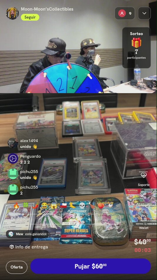 Tiro de ruleta para productos TCG
