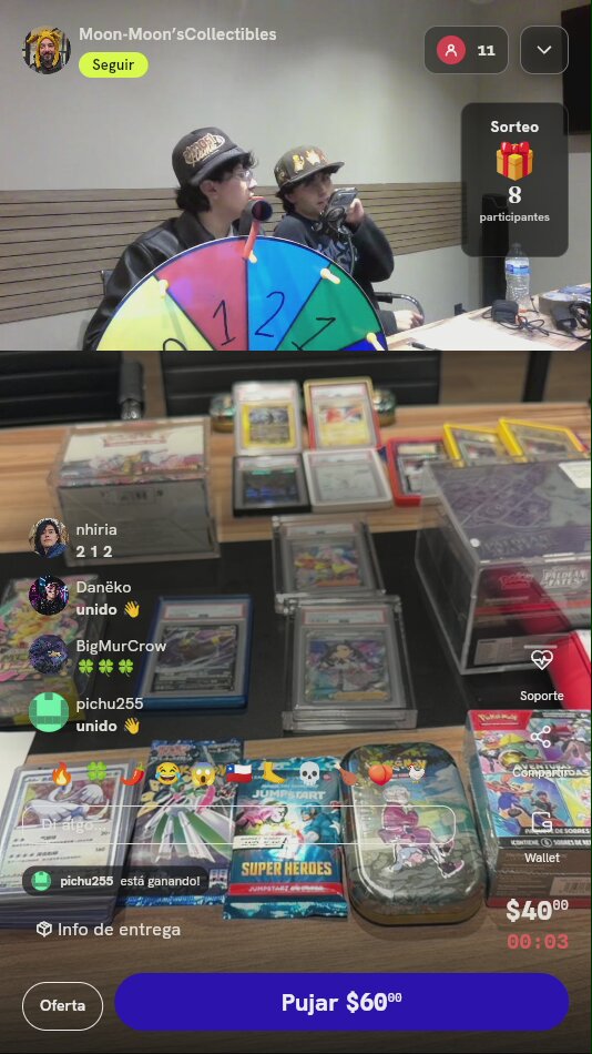 Tiro de ruleta de coleccionables TCG