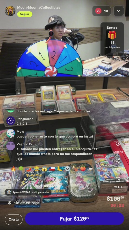Giro en ruleta de premios TCG