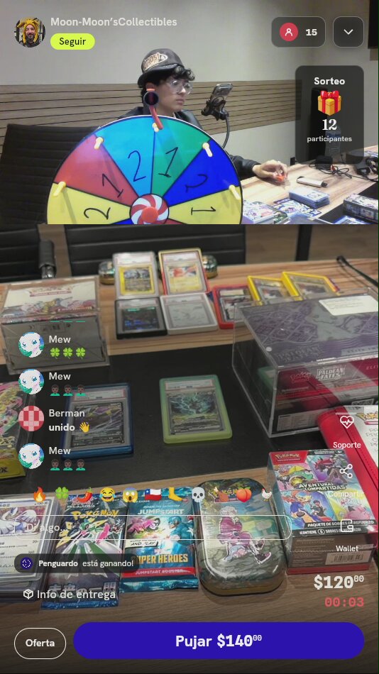 Tiro en ruleta de coleccionables Pokémon