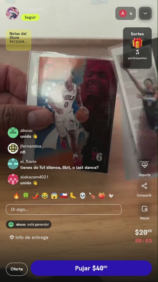 Lote de 5 Tarjetas NBA