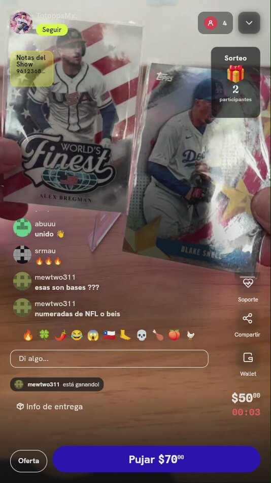Lote de Tarjetas Topps Finest Baseball